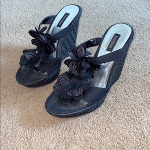 WHBM wedges with flowers straps